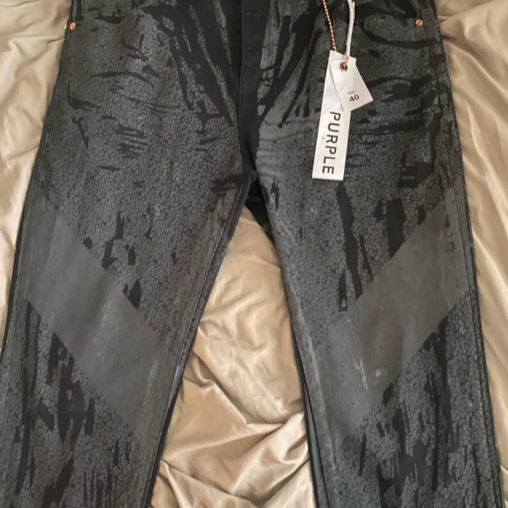 Purple Men's Slim Jeans - Black and Gray